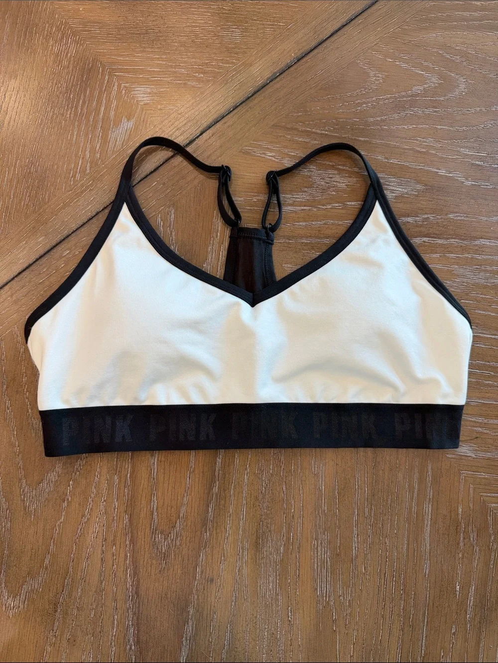 PINK Victoria's Secret White Bralette with Black Trim